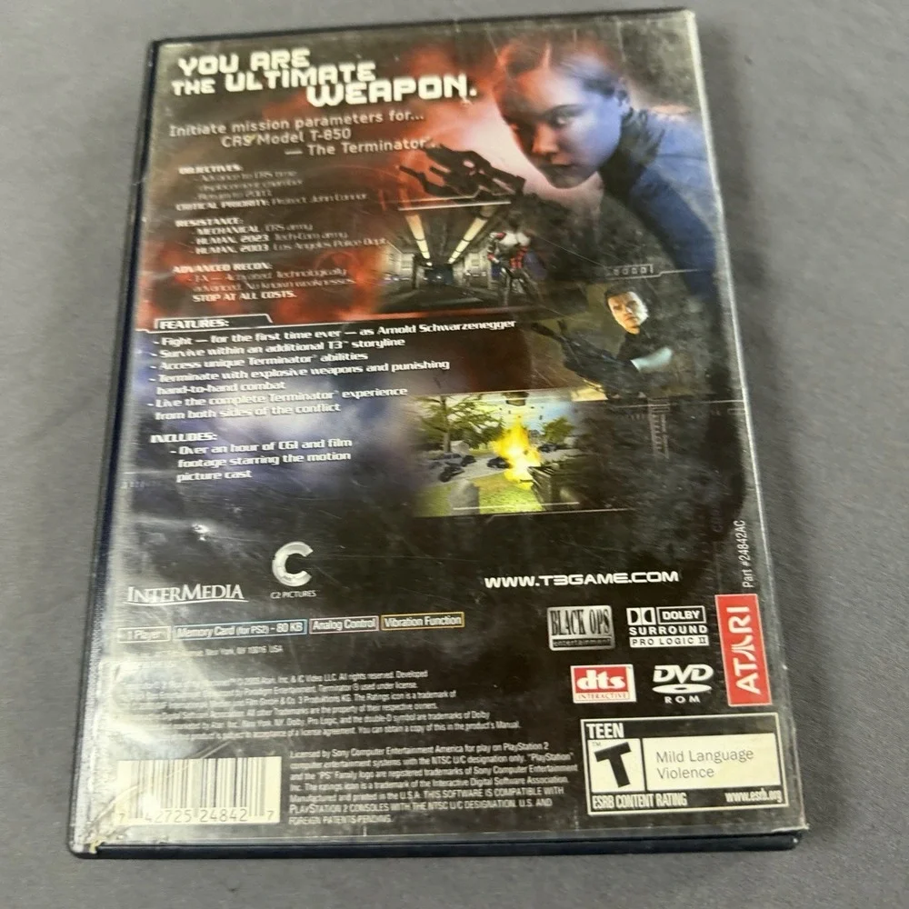 Terminator 3: Rise of the Machines (Sony PlayStation 2, 2003) No Manual
